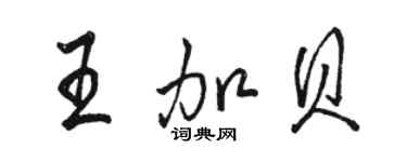 駱恆光王加貝行書個性簽名怎么寫