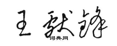 駱恆光王獻鋒草書個性簽名怎么寫