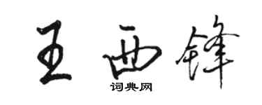 駱恆光王西鋒行書個性簽名怎么寫