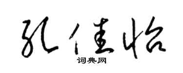 梁錦英孔佳怡草書個性簽名怎么寫