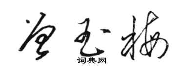 駱恆光曾玉梅草書個性簽名怎么寫