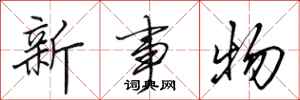 田英章新事物行書怎么寫