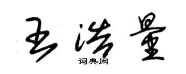 朱錫榮王浩量草書個性簽名怎么寫