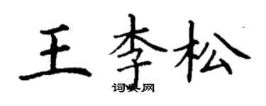丁謙王李松楷書個性簽名怎么寫