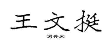 袁強王文挺楷書個性簽名怎么寫