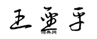 曾慶福王聖平草書個性簽名怎么寫