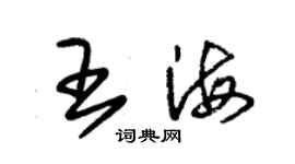 朱錫榮王海草書個性簽名怎么寫