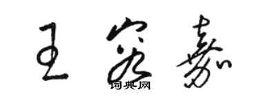 駱恆光王容嘉草書個性簽名怎么寫