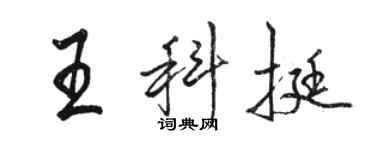 駱恆光王科挺行書個性簽名怎么寫