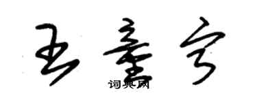 朱錫榮王童寧草書個性簽名怎么寫