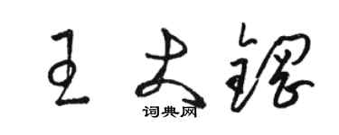 駱恆光王大鋼草書個性簽名怎么寫