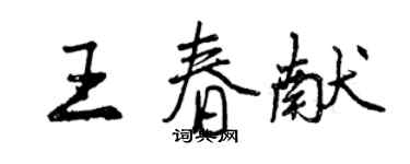 曾慶福王春獻行書個性簽名怎么寫