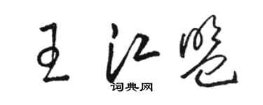 駱恆光王江盟草書個性簽名怎么寫