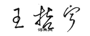 駱恆光王哲寧草書個性簽名怎么寫