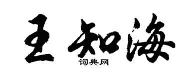 胡問遂王知海行書個性簽名怎么寫