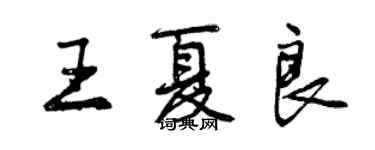 曾慶福王夏良行書個性簽名怎么寫