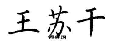 丁謙王蘇乾楷書個性簽名怎么寫