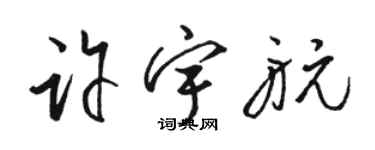 駱恆光許宇航草書個性簽名怎么寫