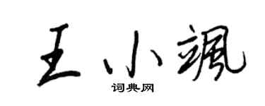 王正良王小颯行書個性簽名怎么寫