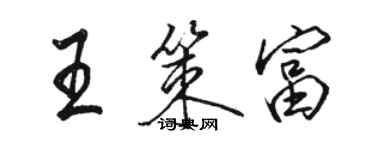 駱恆光王策富行書個性簽名怎么寫