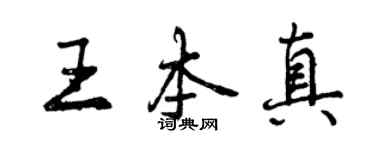 曾慶福王本真行書個性簽名怎么寫