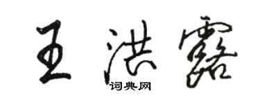 駱恆光王洪露行書個性簽名怎么寫