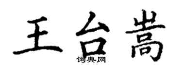 丁謙王台嵩楷書個性簽名怎么寫