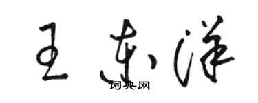 駱恆光王東洋草書個性簽名怎么寫