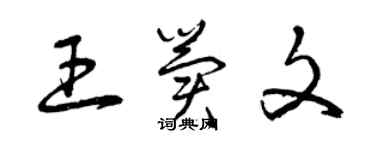 曾慶福王冀文草書個性簽名怎么寫