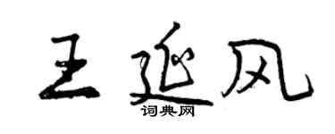 曾慶福王延風行書個性簽名怎么寫