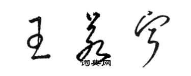 駱恆光王若寧草書個性簽名怎么寫