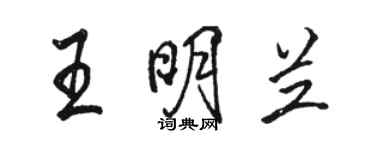 駱恆光王明蘭行書個性簽名怎么寫