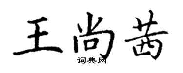 丁謙王尚茜楷書個性簽名怎么寫