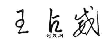 駱恆光王占威草書個性簽名怎么寫