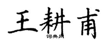 丁謙王耕甫楷書個性簽名怎么寫