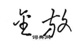 駱恆光金放草書個性簽名怎么寫