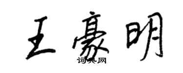 王正良王豪明行書個性簽名怎么寫