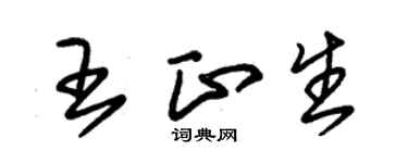 朱錫榮王正生草書個性簽名怎么寫
