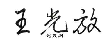 駱恆光王光放行書個性簽名怎么寫