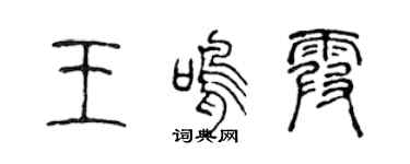 陳聲遠王鳴霞篆書個性簽名怎么寫