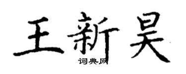丁謙王新昊楷書個性簽名怎么寫