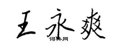 王正良王永爽行書個性簽名怎么寫