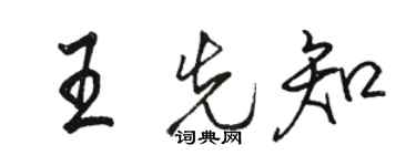 駱恆光王先知行書個性簽名怎么寫