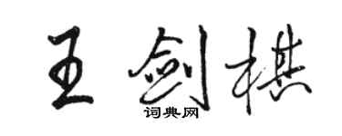 駱恆光王劍棋行書個性簽名怎么寫