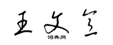 梁錦英王文意草書個性簽名怎么寫