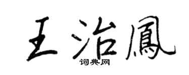 王正良王治鳳行書個性簽名怎么寫