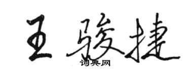 駱恆光王駿捷行書個性簽名怎么寫