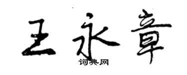 曾慶福王永章行書個性簽名怎么寫