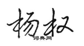 駱恆光楊權行書個性簽名怎么寫