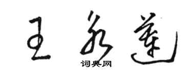 駱恆光王永蓮草書個性簽名怎么寫